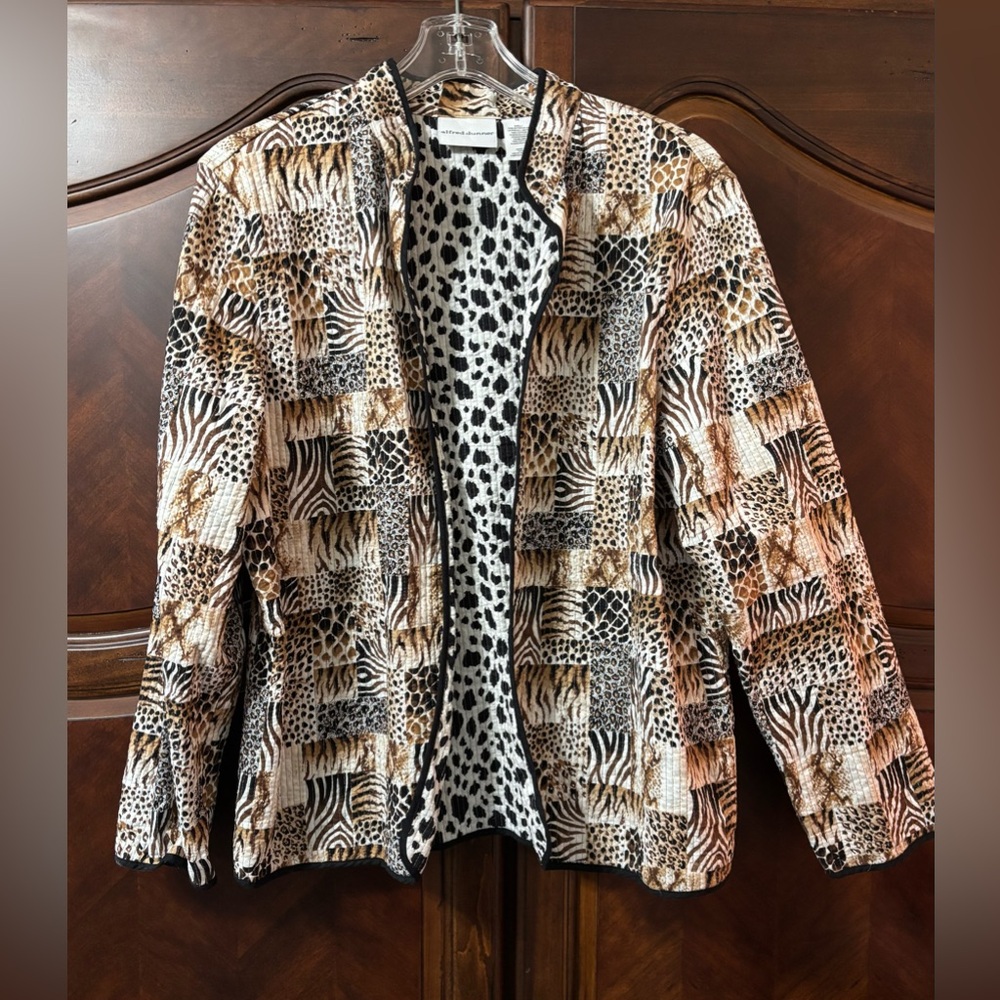 Alfred Dunner Animal Print Women's Jacket | Size :14 | Color: multi